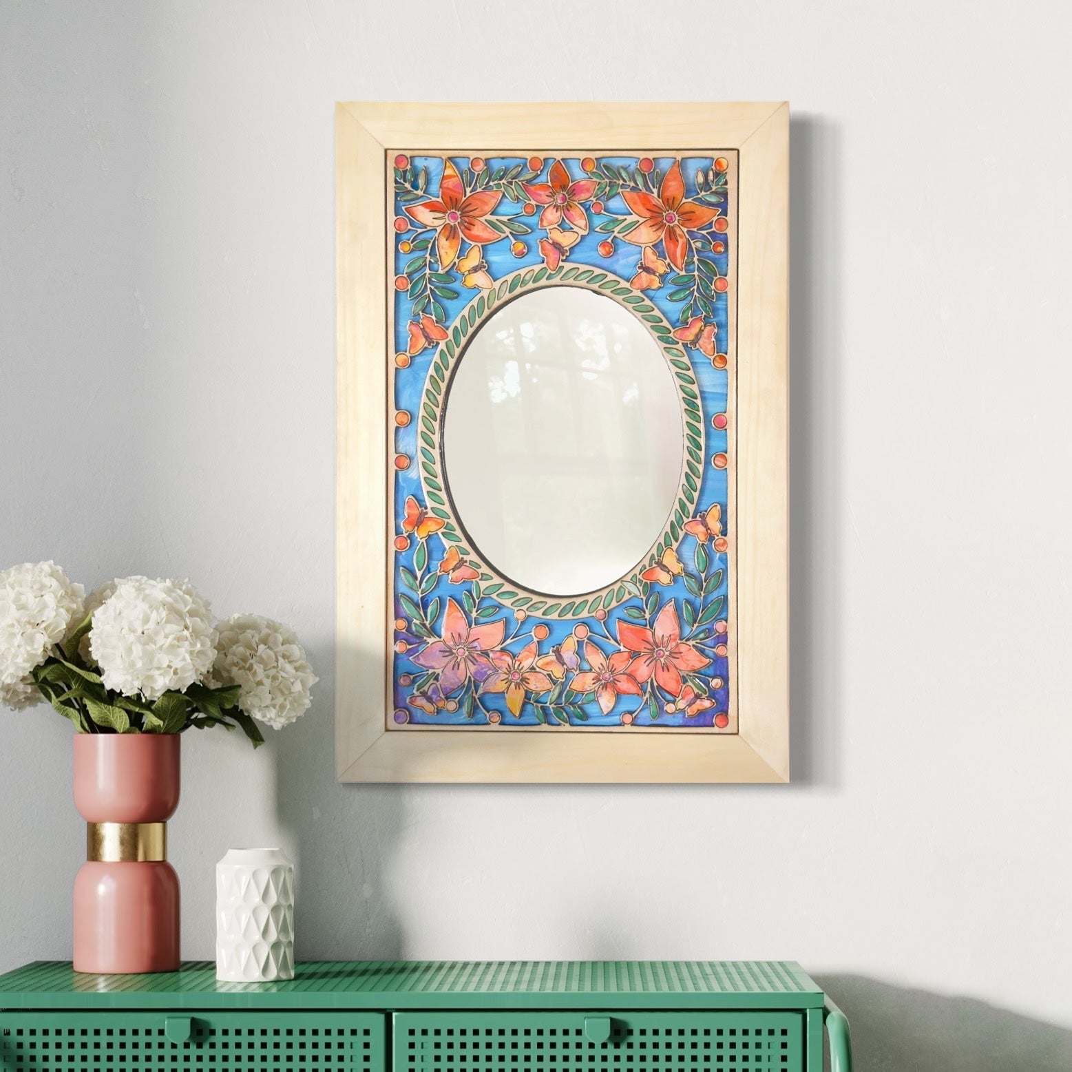 Beautiful Flower and Butterfly Mirror - Pashley Creations