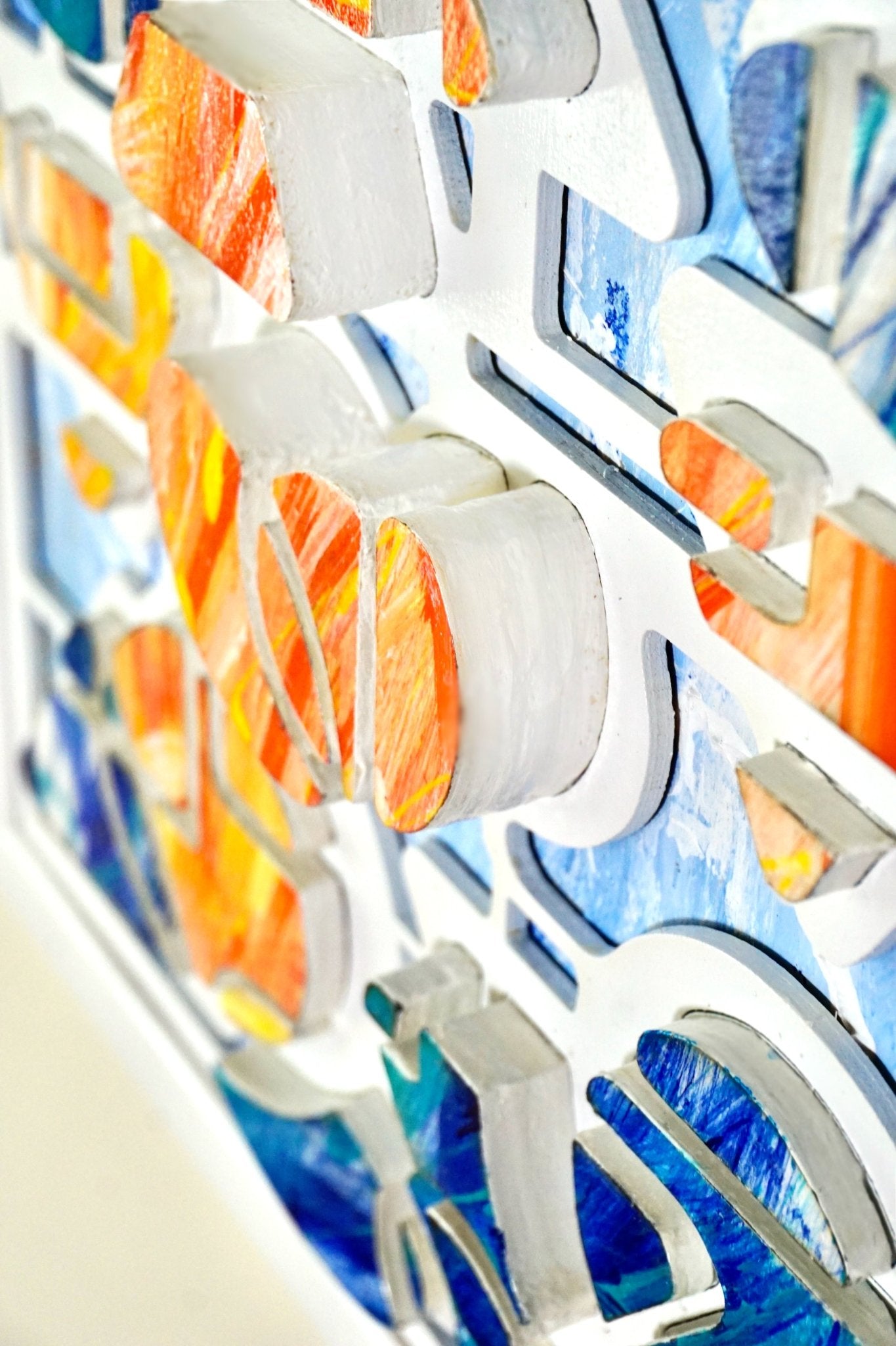 Shadows in Harmony: Multicolor 3D Wall Sculpture - Pashley Creations