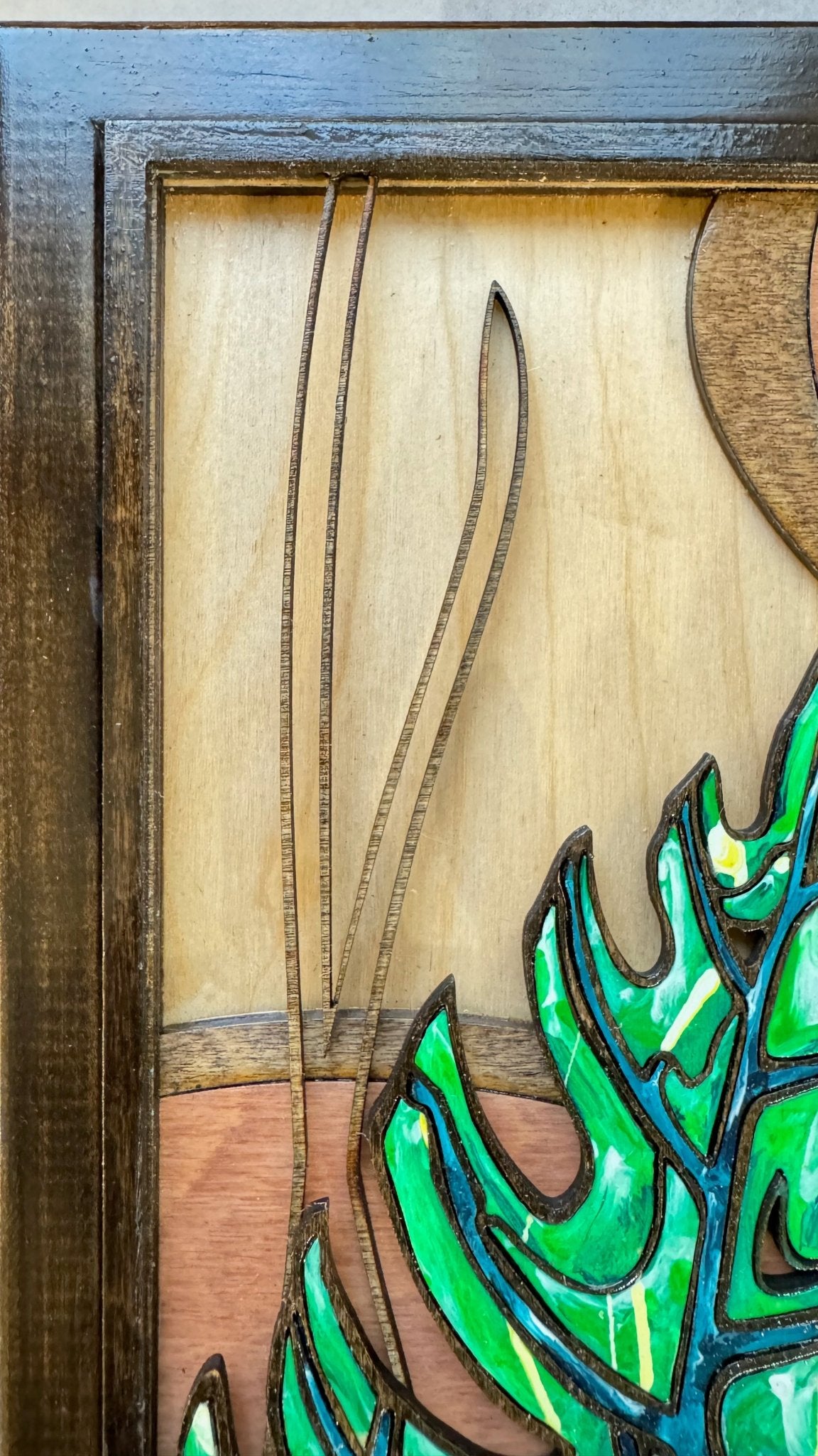 Tropical Leaves Wood Wall Sculpture - Pashley Creations