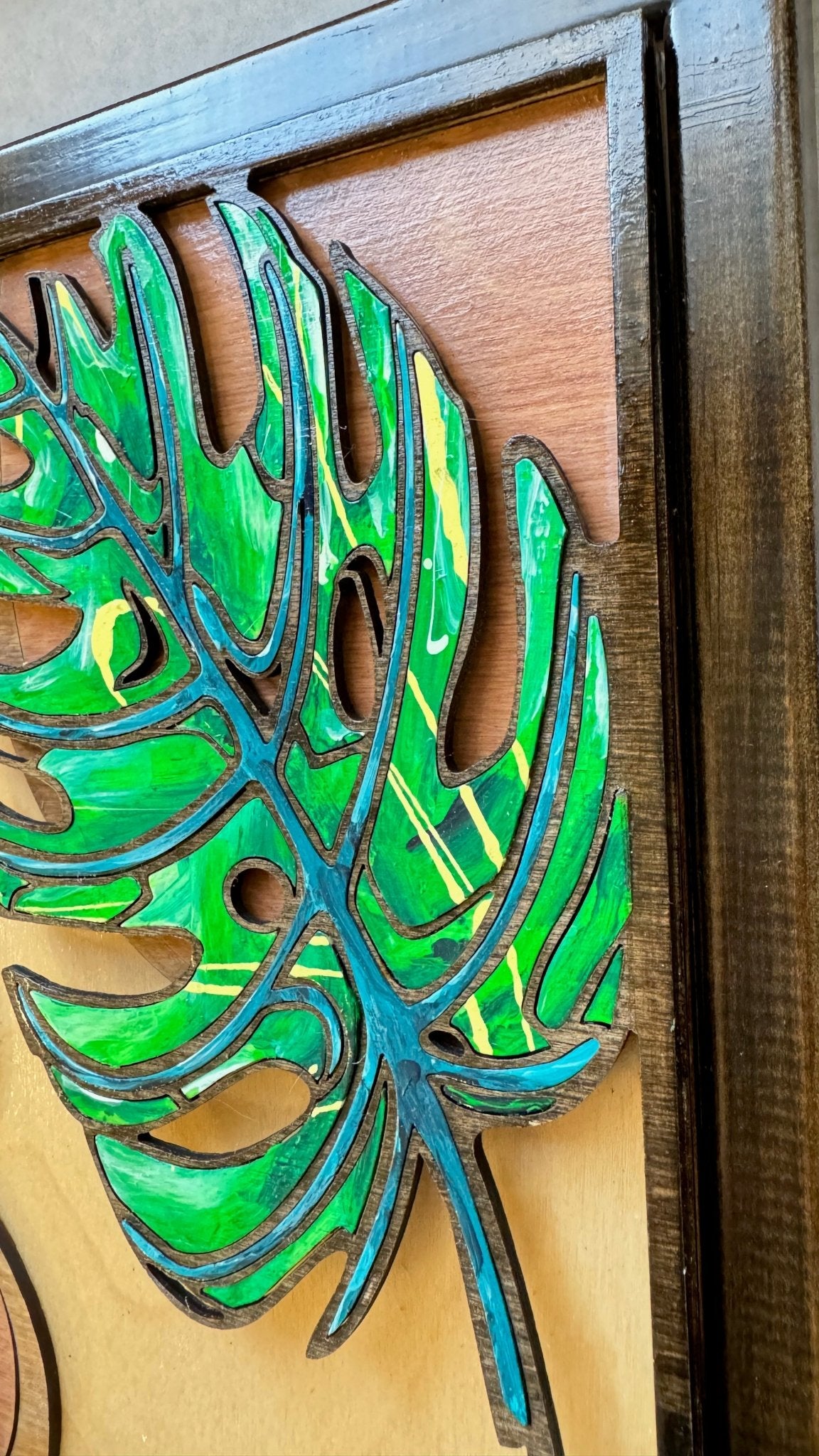 Tropical Leaves Wood Wall Sculpture - Pashley Creations