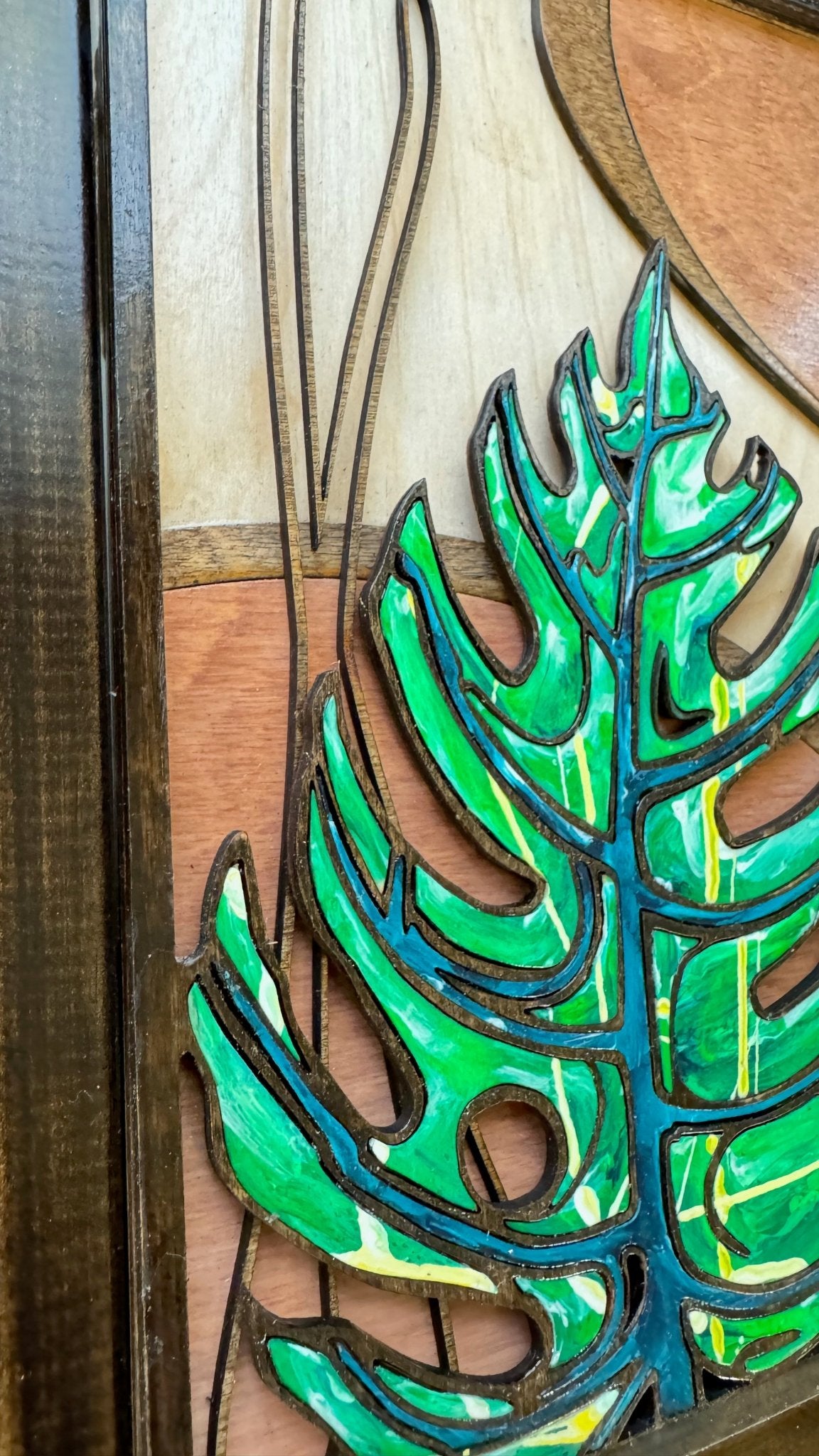 Tropical Leaves Wood Wall Sculpture - Pashley Creations