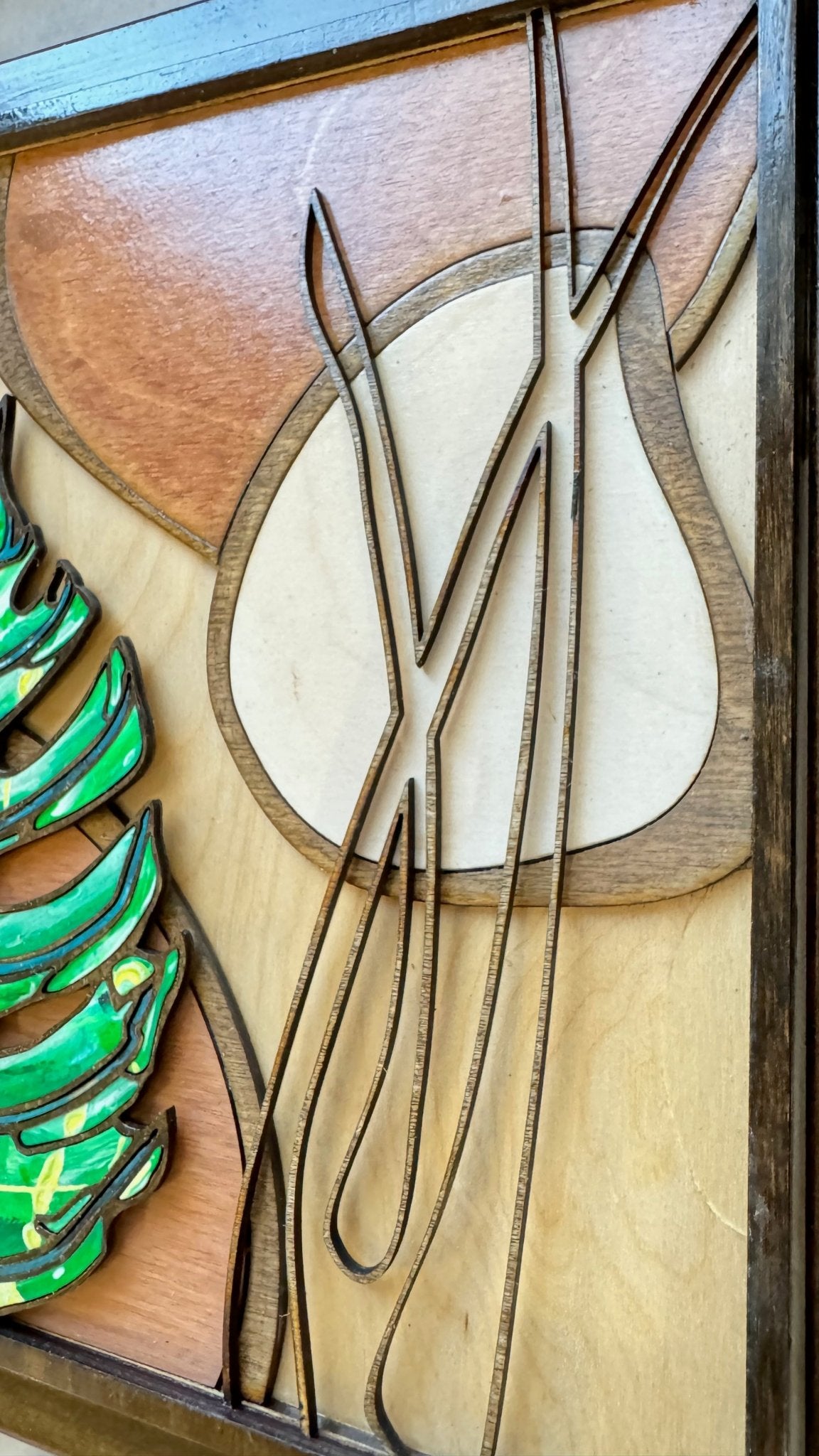 Tropical Leaves Wood Wall Sculpture - Pashley Creations